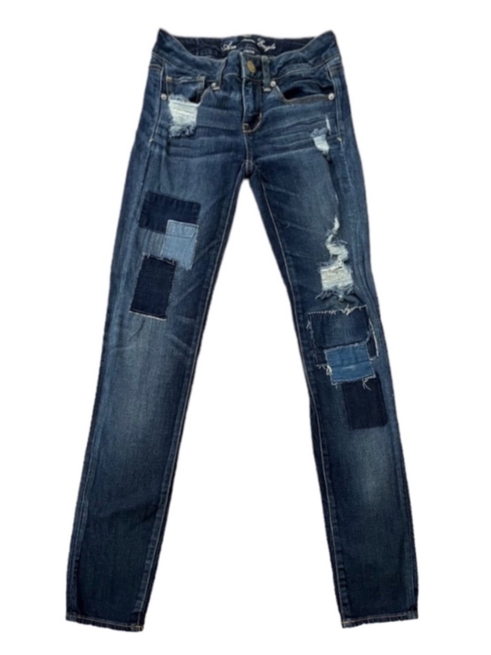 NWOT American Eagle Patchwork Skinny Jeans